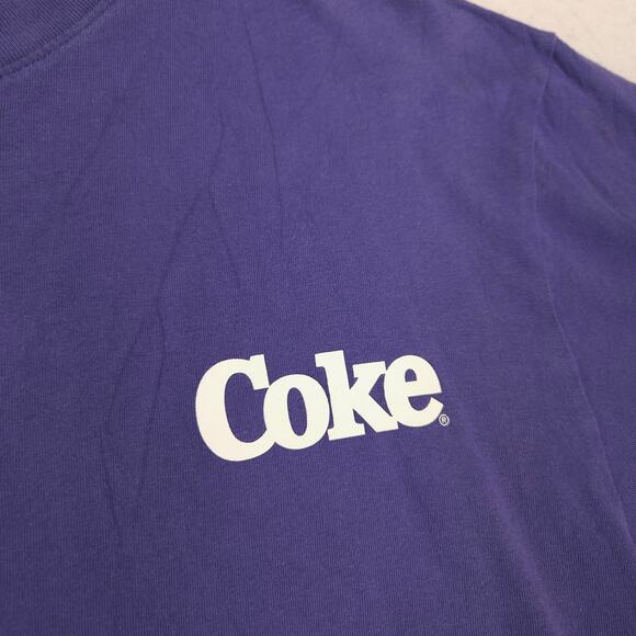 Coca Cola Coke Short Sleeve Pullover Casual Graphic T-Shirt Mens Size M Purple - Picture 4 of 9